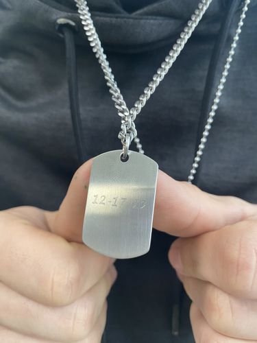 Customer photo review of Matte Dog Tag