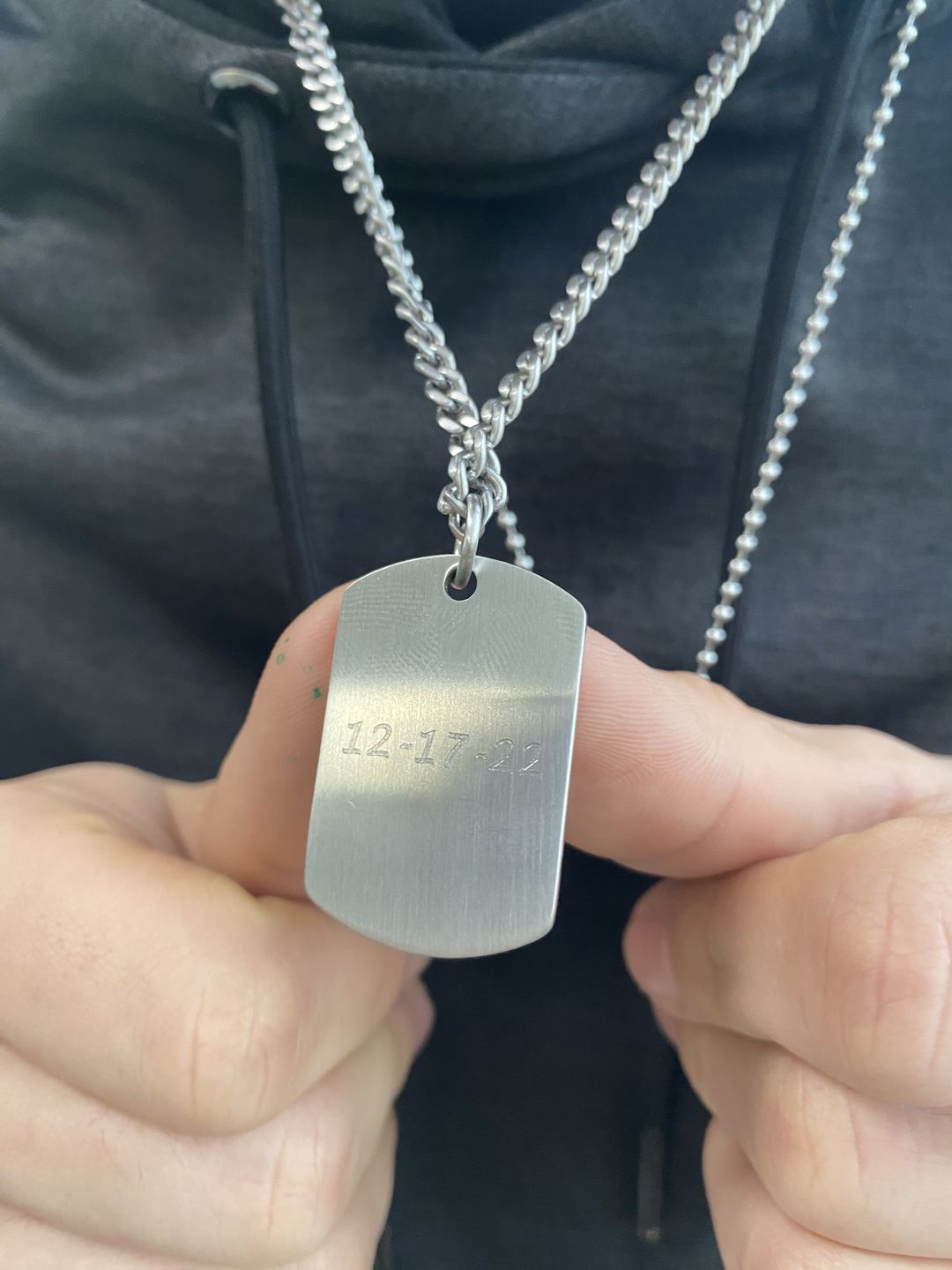 Customer photo review of Matte Dog Tag