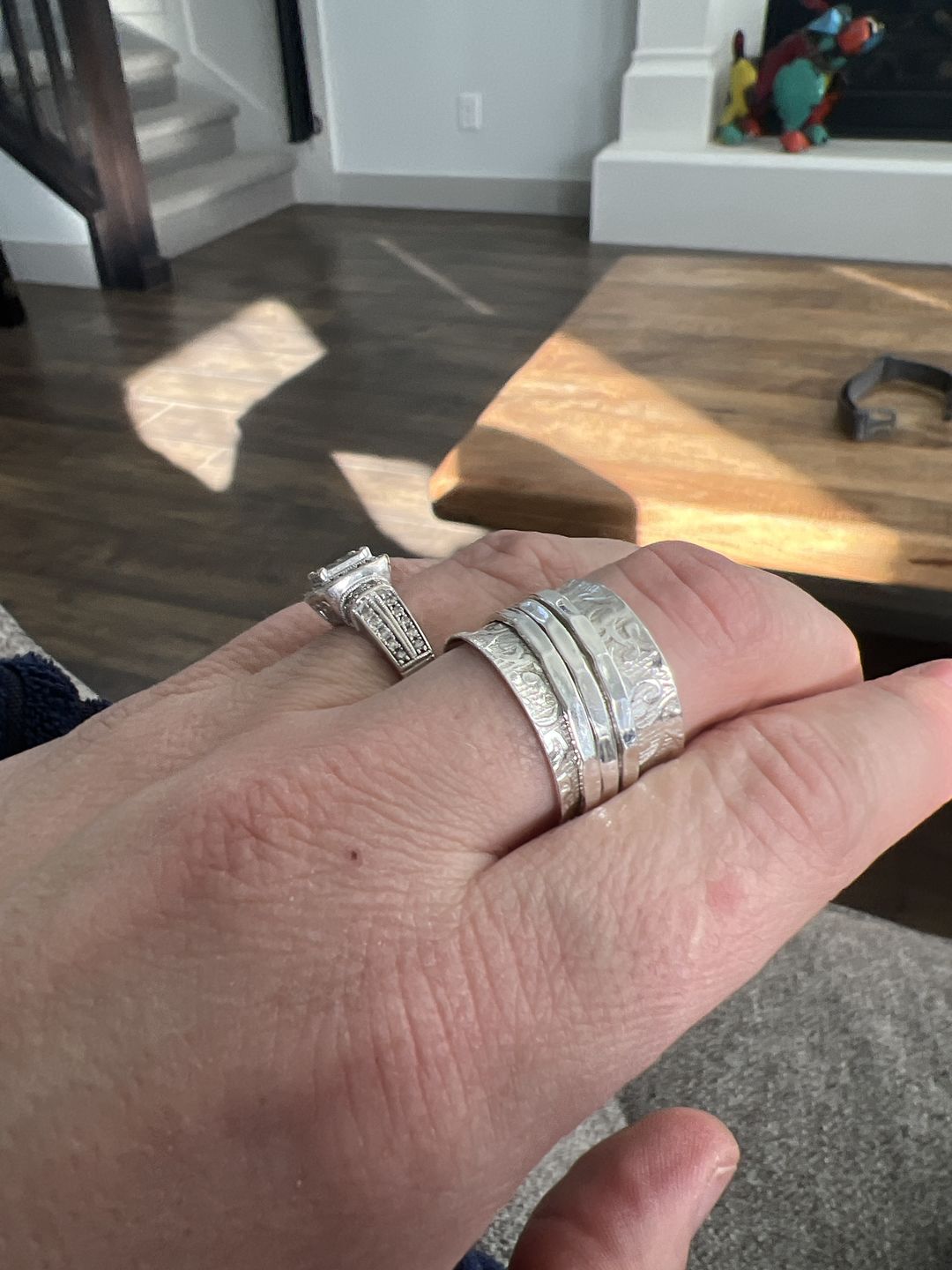 Customer photo review of Unique Fidget Spinner Ring Sterling Silver