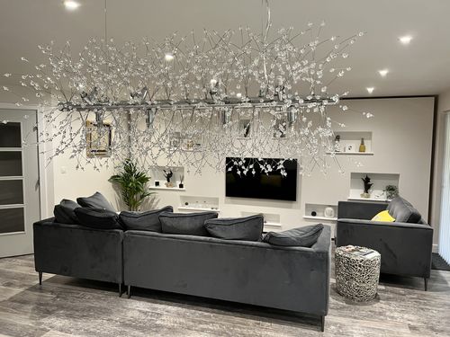 Customer photo review of Modern 12-Light Crystal Chandelier