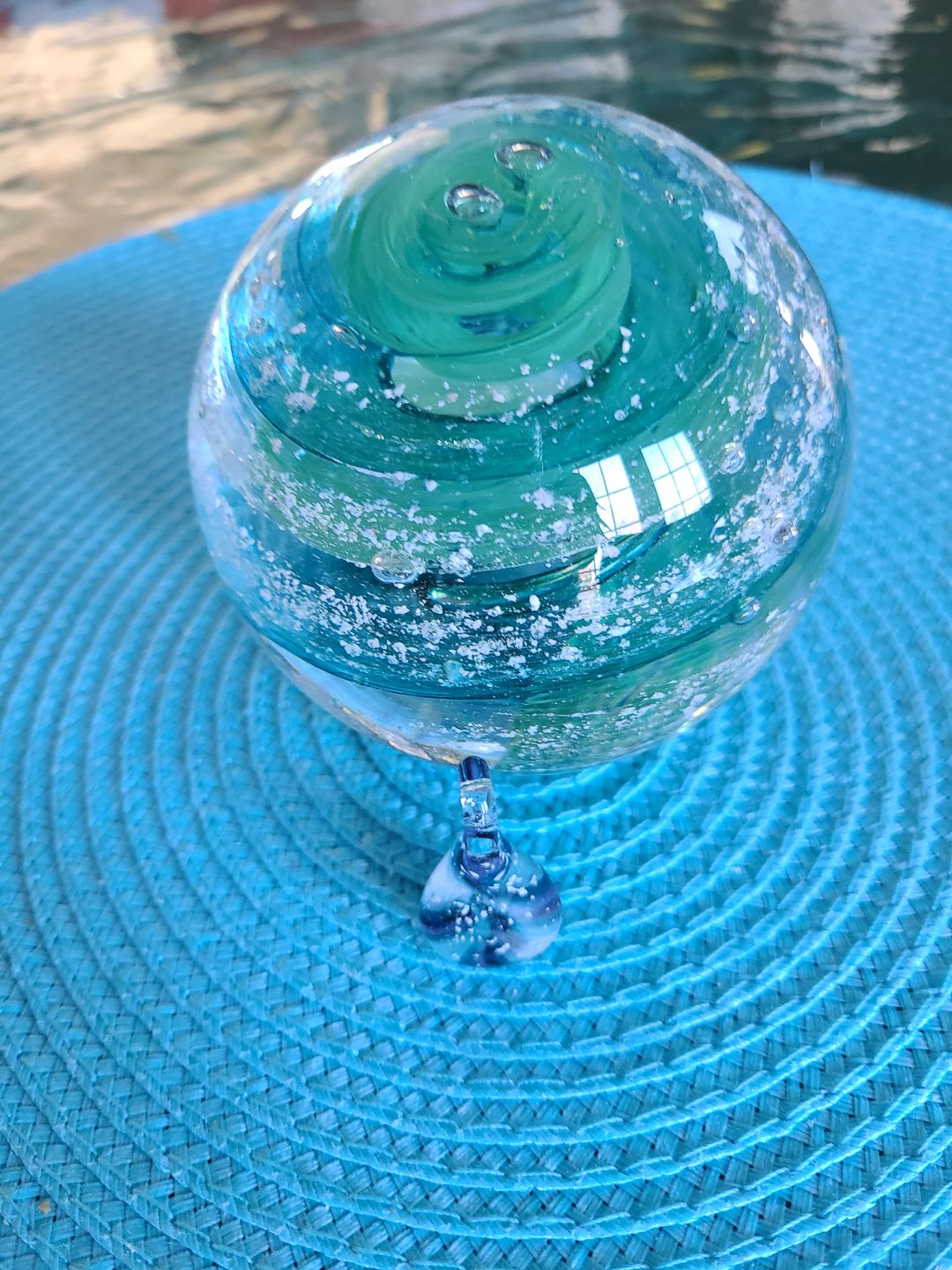 Customer photo review of Tranquil Swirl Paperweight with Cremation Ash