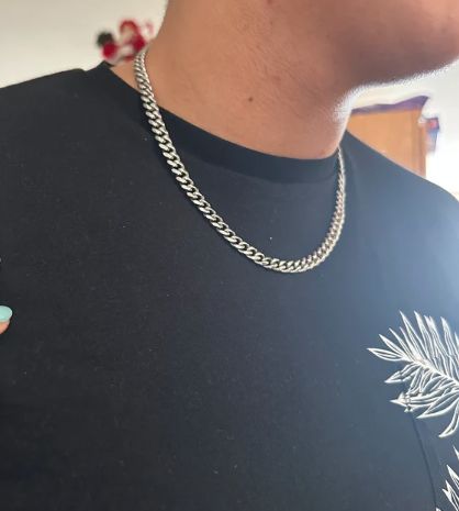 Customer photo review of To My Baseball Son - Life Is Filled With Hard And Good Times - Cuban Link Chain
