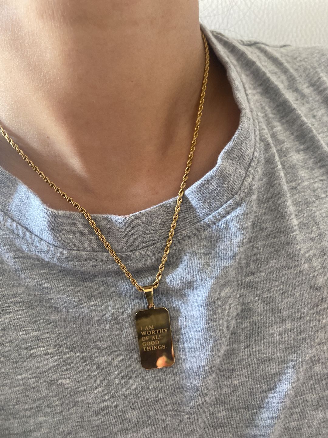 Customer photo review of MANIFEST Affirmation Pendant Necklace