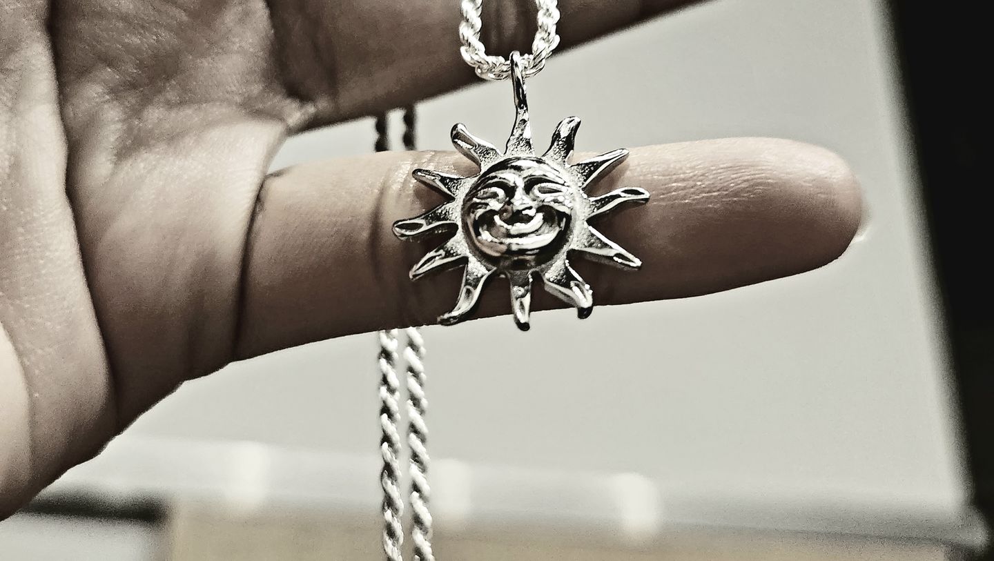 Customer photo review of AZTEC SUN PENDANT