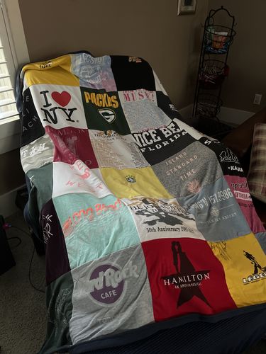 T-shirt quilt featuring packers by Colleen from UT