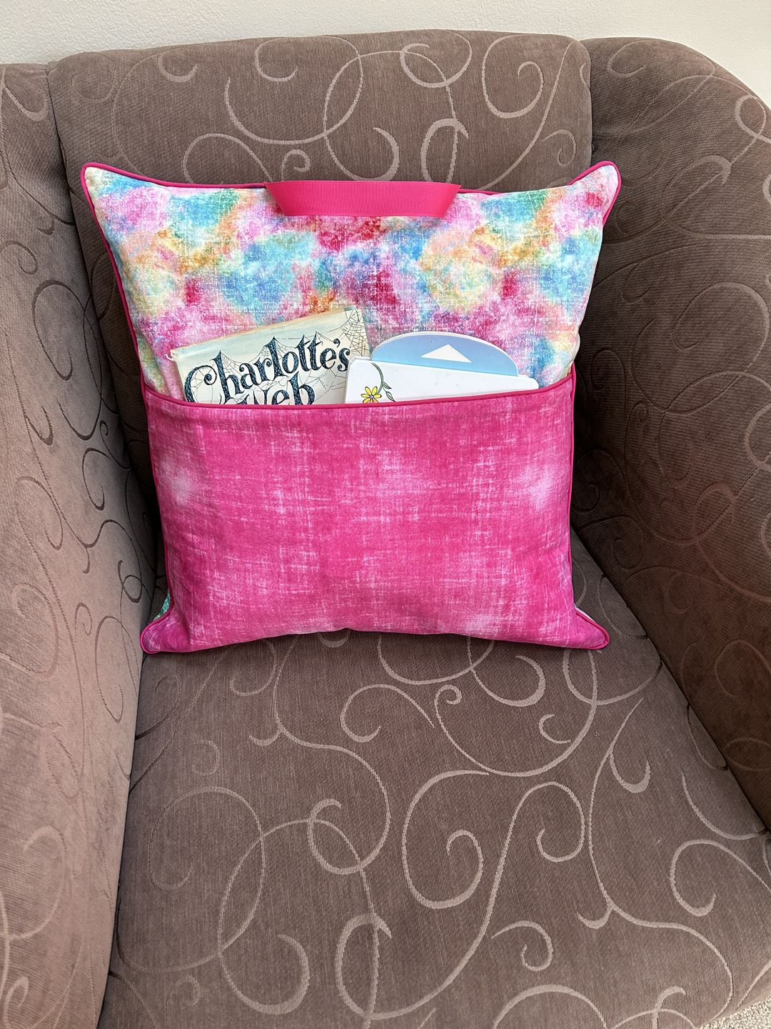 Customer photo review of Reading Pillow / Pocket Book Pillow Pattern in Two Sizes | Digital PDF Pattern