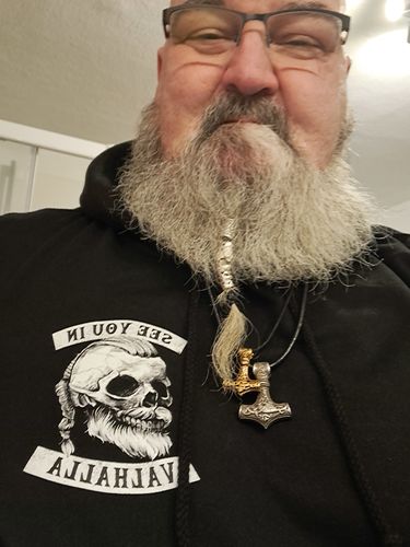 Customer photo review of See you in Valhalla - Hoodie Rückendruck