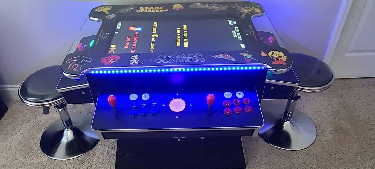Customer photo review of Cocktail Arcade Machine 3505 Games Tilt Up Black Lift Up Retro Multicade