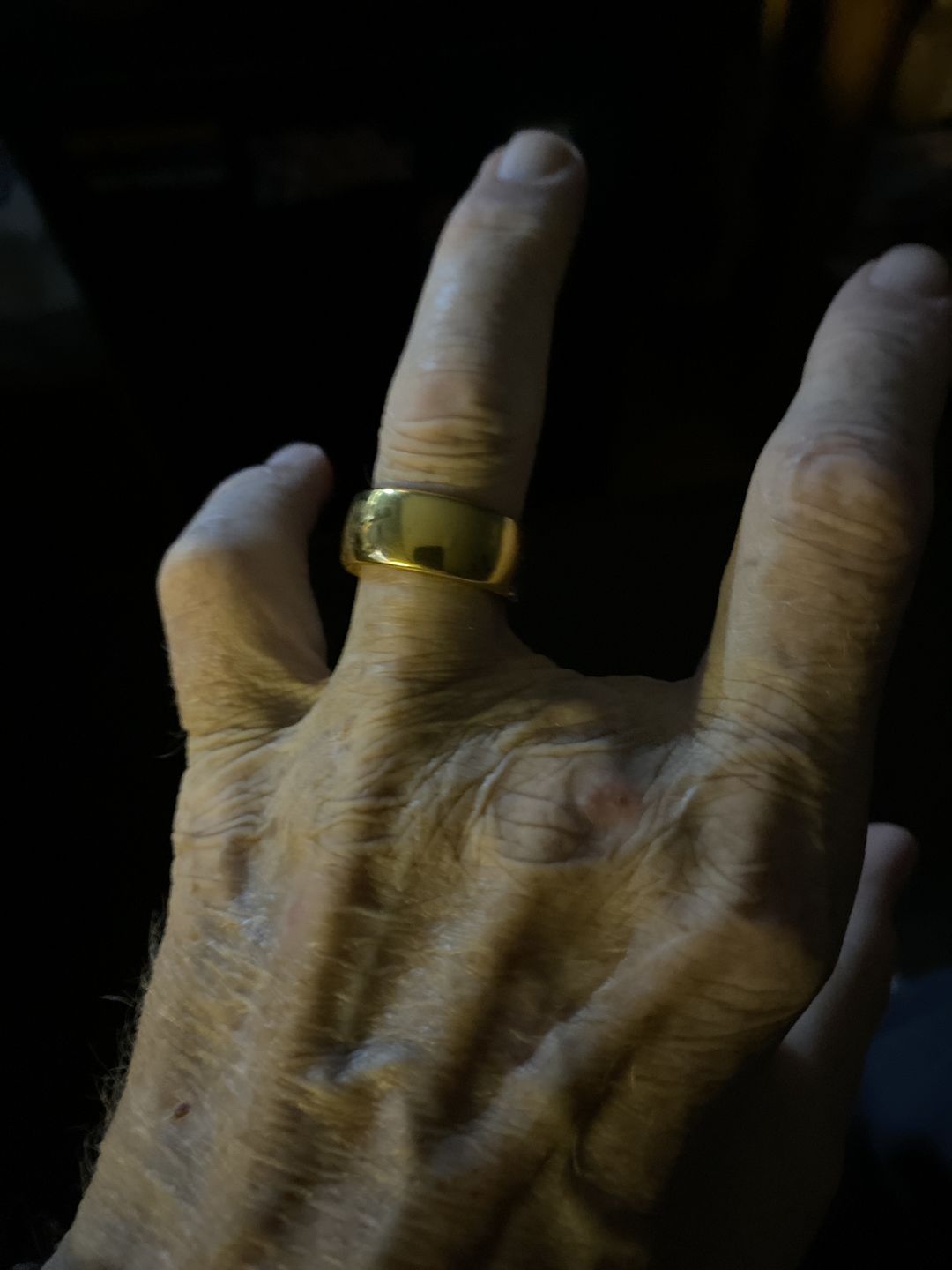 Customer photo review of 9mm - 14k Yellow Gold Tungsten Wedding Band, High Polish Dome Shape, Anniversary Ring