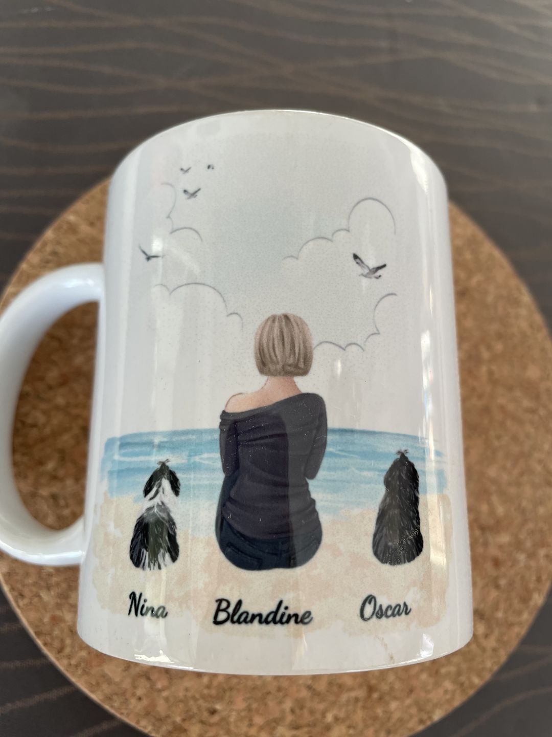 Customer photo review of Femme avec chien - Mug personnalisé