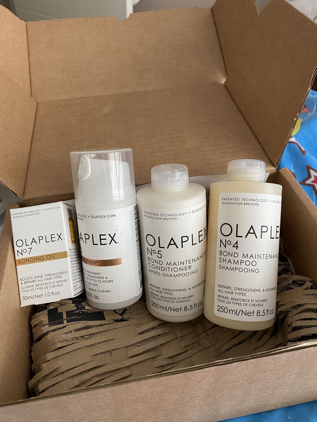 Customer photo review of Olaplex Pack de cuidados profesionales nº 4 + nº 5 + nº 6 + nº 7
