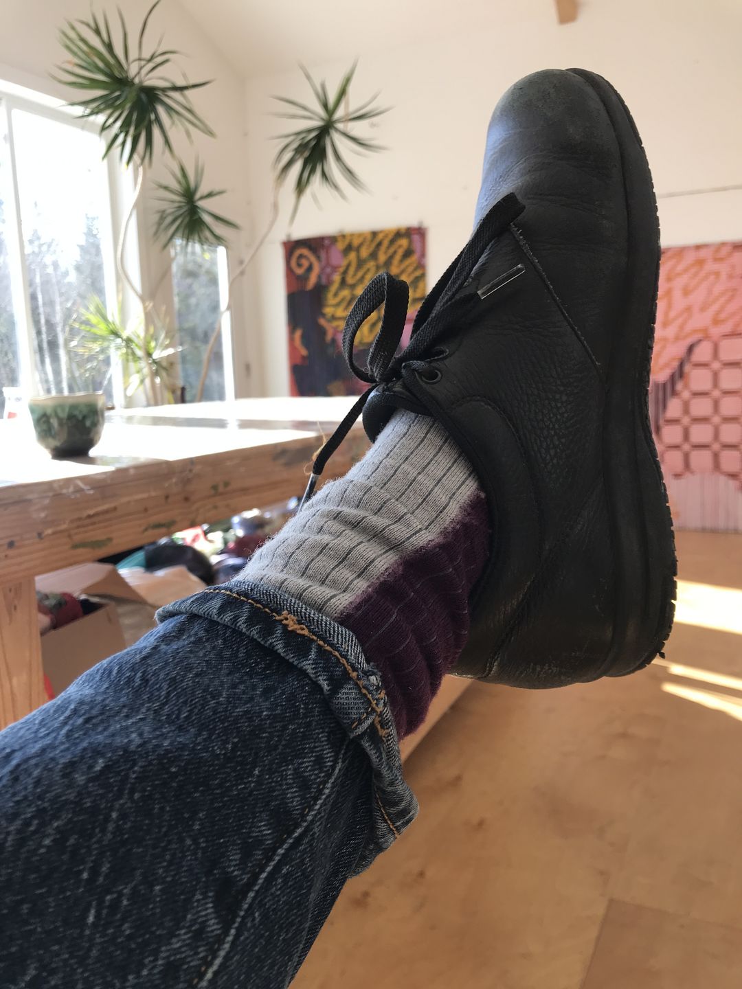 Customer photo review of grown up merino wool socks
