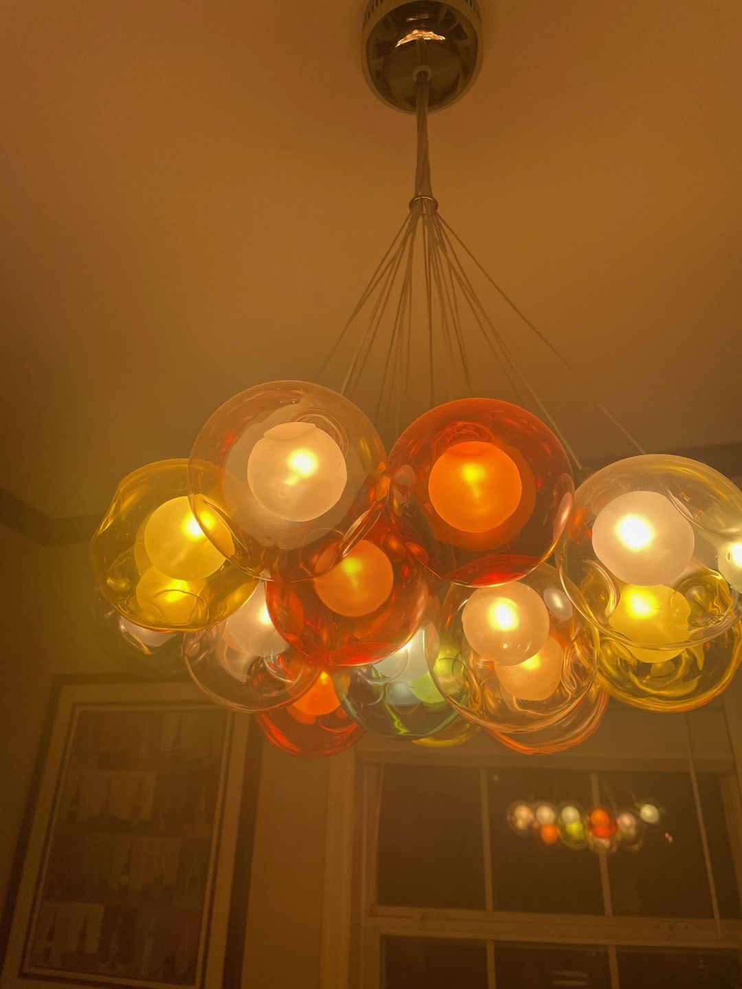 Customer photo review of Unique Multi-Color Globe Cluster Chandelier