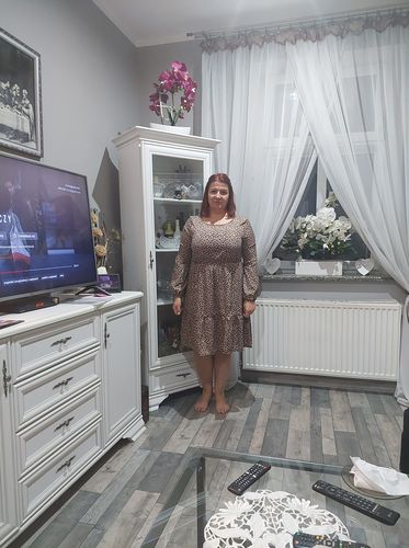 Customer photo review of Luźna sukienka w panterkę