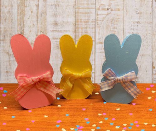Customer photo review of Unfinished Wood Easter Bunny Marshmallow Cutout - Craft- up to 24" DIY