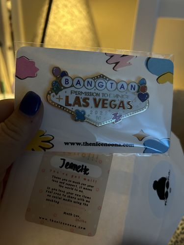 Customer photo review of BTS Permission to Dance Vegas Concert Enamel Pins