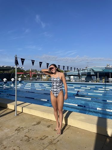 Customer photo review of Printed Scotty Fixed-Back Onesie - Shark Country