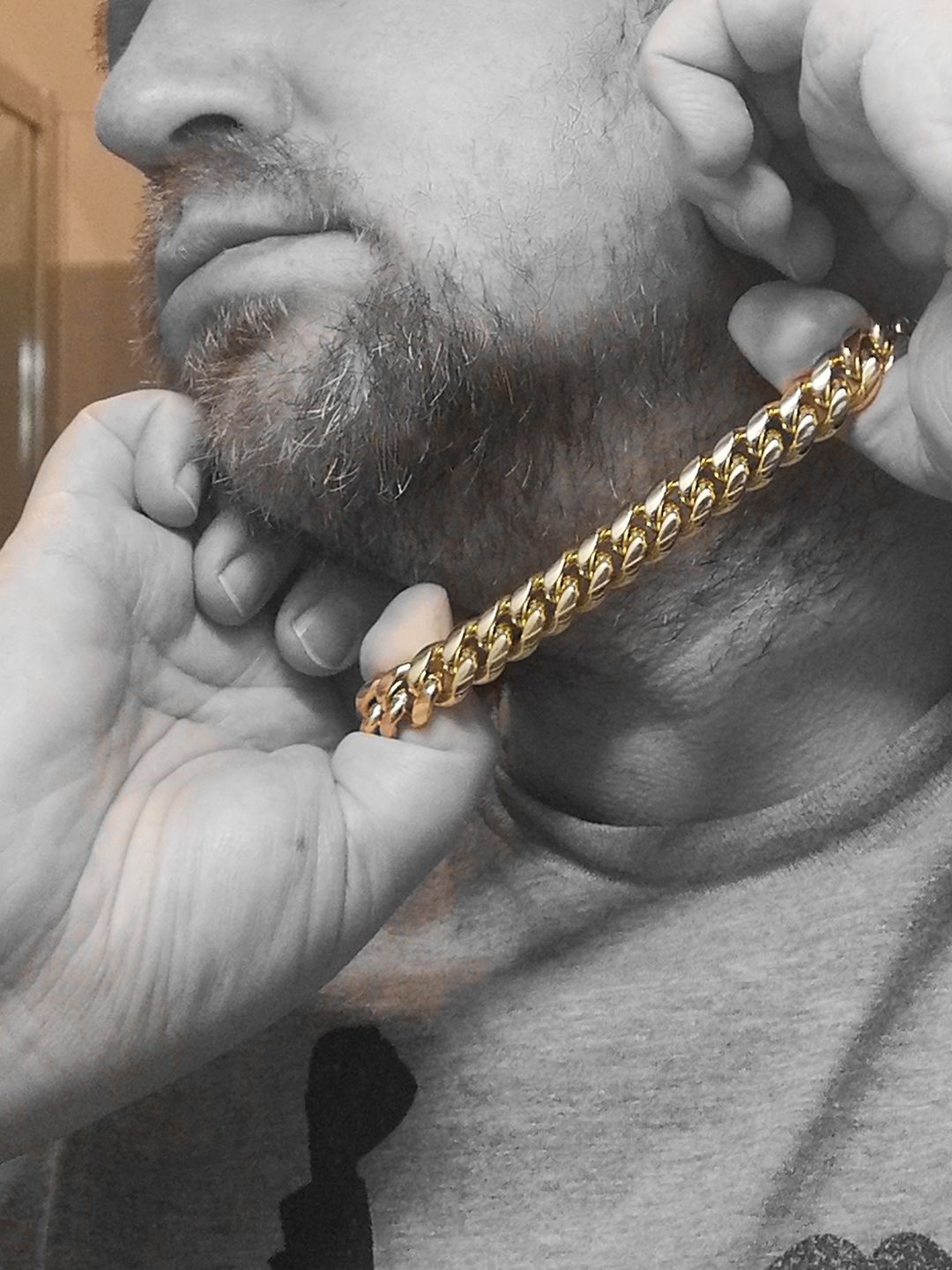 Customer photo review of CLEAN CUBANA CHAIN. - 12MM 18K GOLD