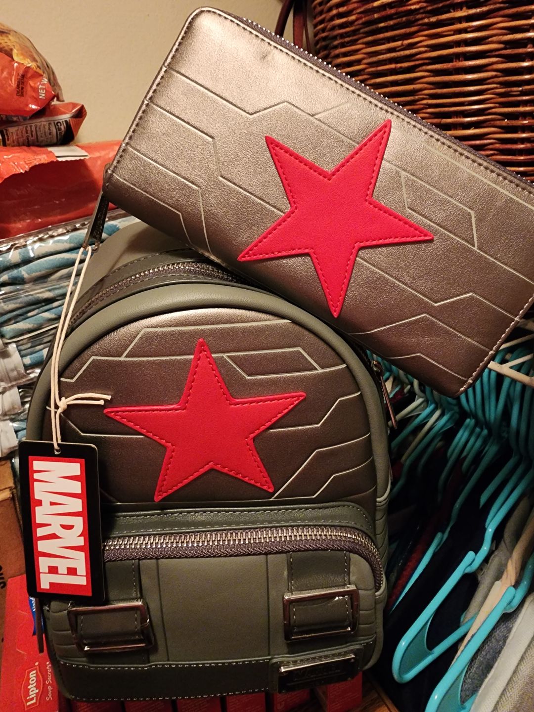 Customer photo review of Loungefly Marvel Winter Soldier Cosplay Zip-Around Wallet