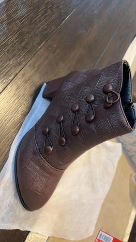 Customer photo review of Womens Designer Chunky Ankle Boots