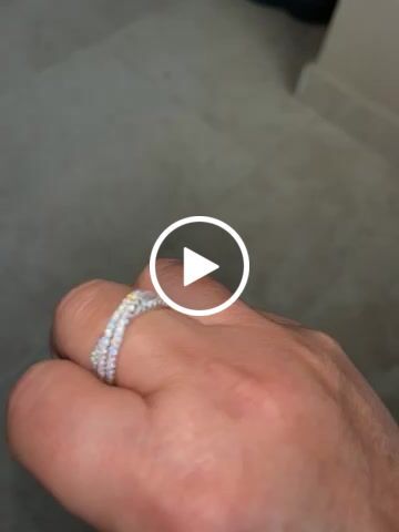 Customer video review of Triple Criss-Cross Moissanite Pave Half Eternity Wedding Band Ring