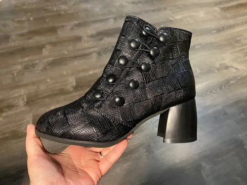 Customer photo review of Womens Designer Chunky Ankle Boots