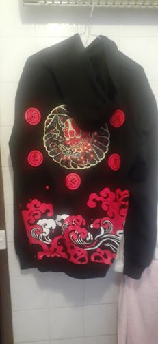 Customer photo review of The Oni Embroidered Sukajan Hoodie