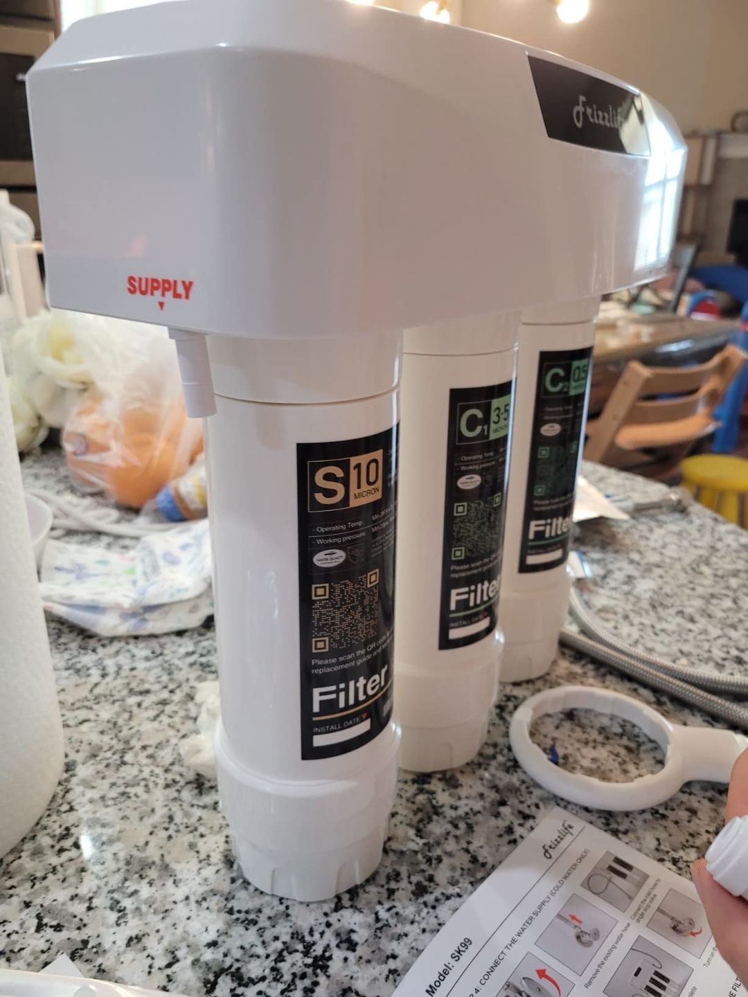 Customer photo review of Frizzlife 3-Stage Under Sink Water Filter System SK99-NEW, Direct Connect
