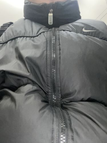 Customer photo review of Vintage Nike Mini Swoosh Down Puffer Jacket Size Large Fits XL