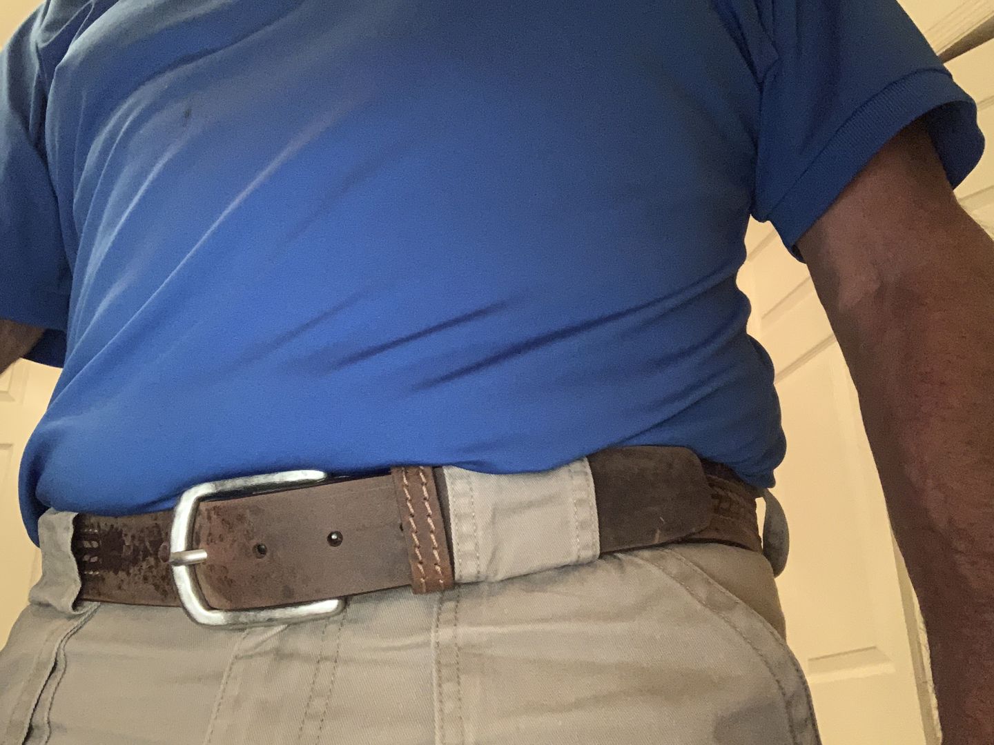 Customer photo review of Brown Arrow Patterned 100% Real Distressed Leather Belt