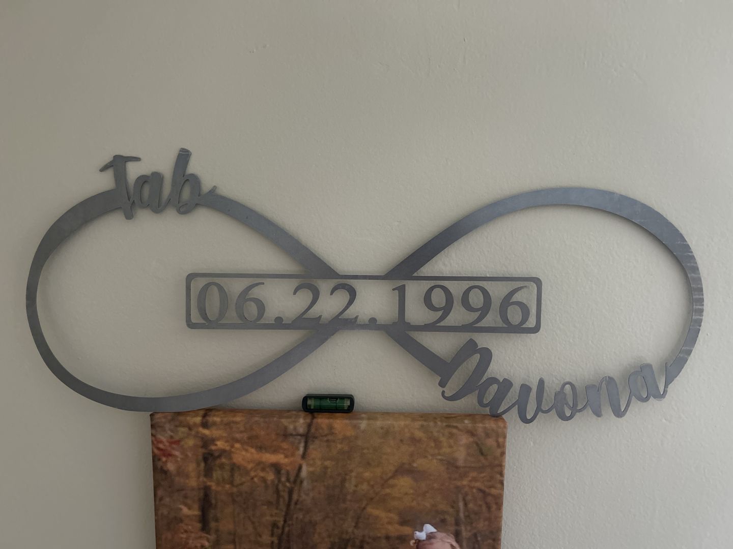 Customer photo review of Infinity Sign- bedroom wall decor for couples, anniversary and wedding, eternity symbol