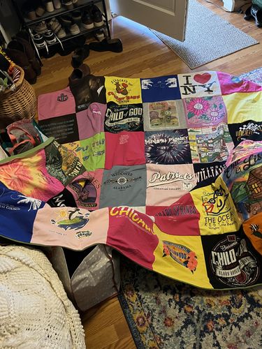 T-shirt quilt featuring new england patriots by lisa from NC