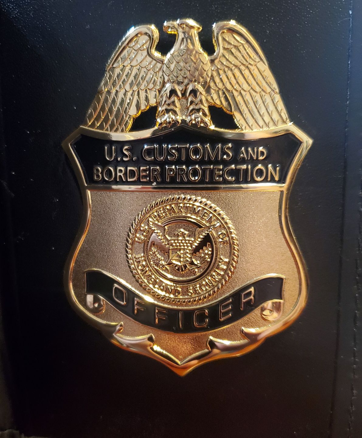 Customer photo review of US CBP Officer Customs and Border Protection Badge Solid Copper Replica Movie Props