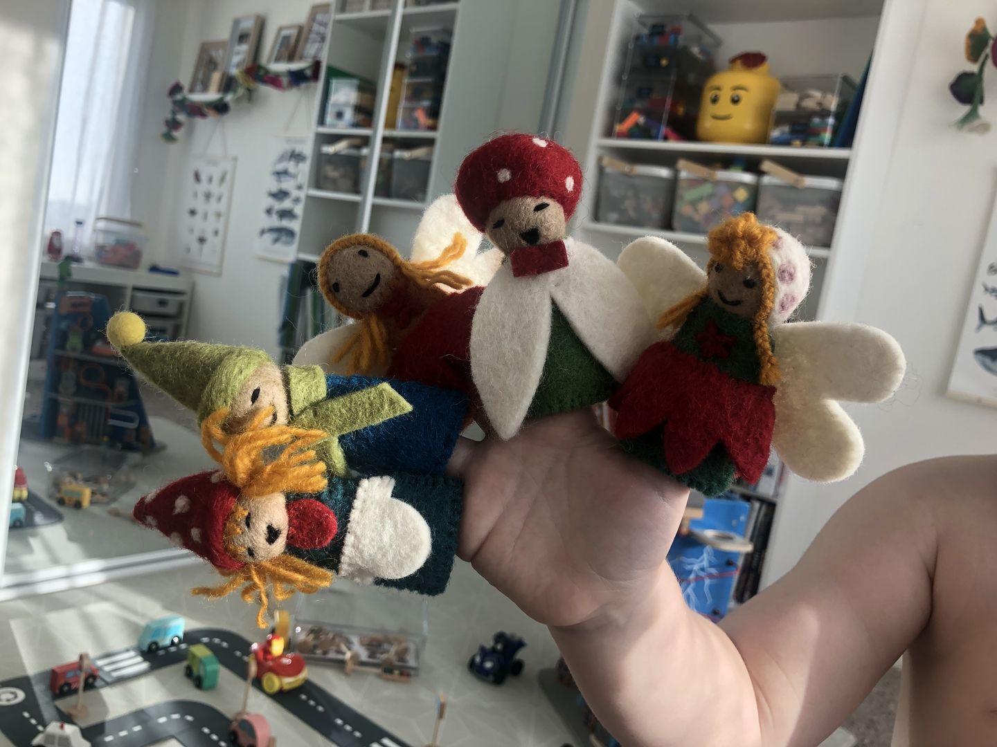 Customer photo review of Fairies & Gnomes Finger Puppet Set