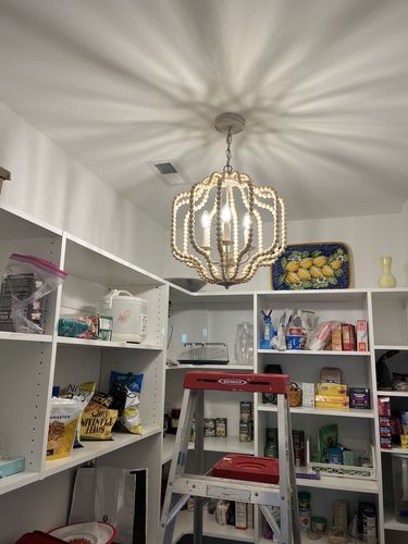 Customer photo review of Boho 4-Light Wood Beaded Lantern Pendant