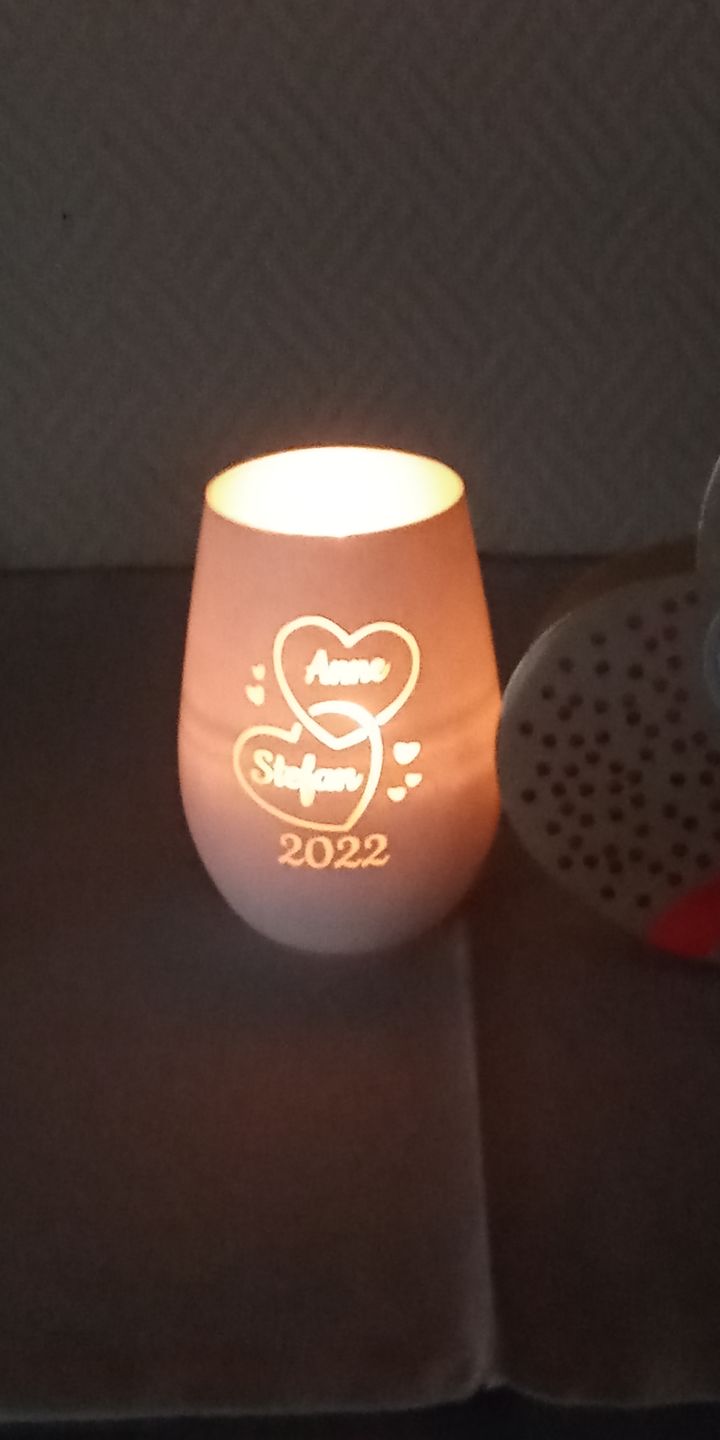 Customer photo review of Zwei Herzen - Paar-Windlicht
