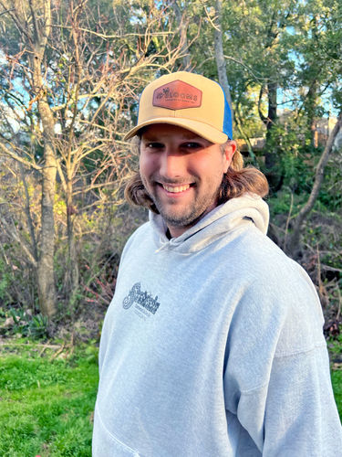Customer photo review of Custom Leather Patch Trucker Hat - Richardson 112