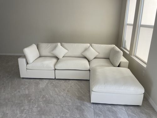 Customer photo review of SKY VELVET DELUXE PLUSH MODULAR 4 PIECE SECTIONAL