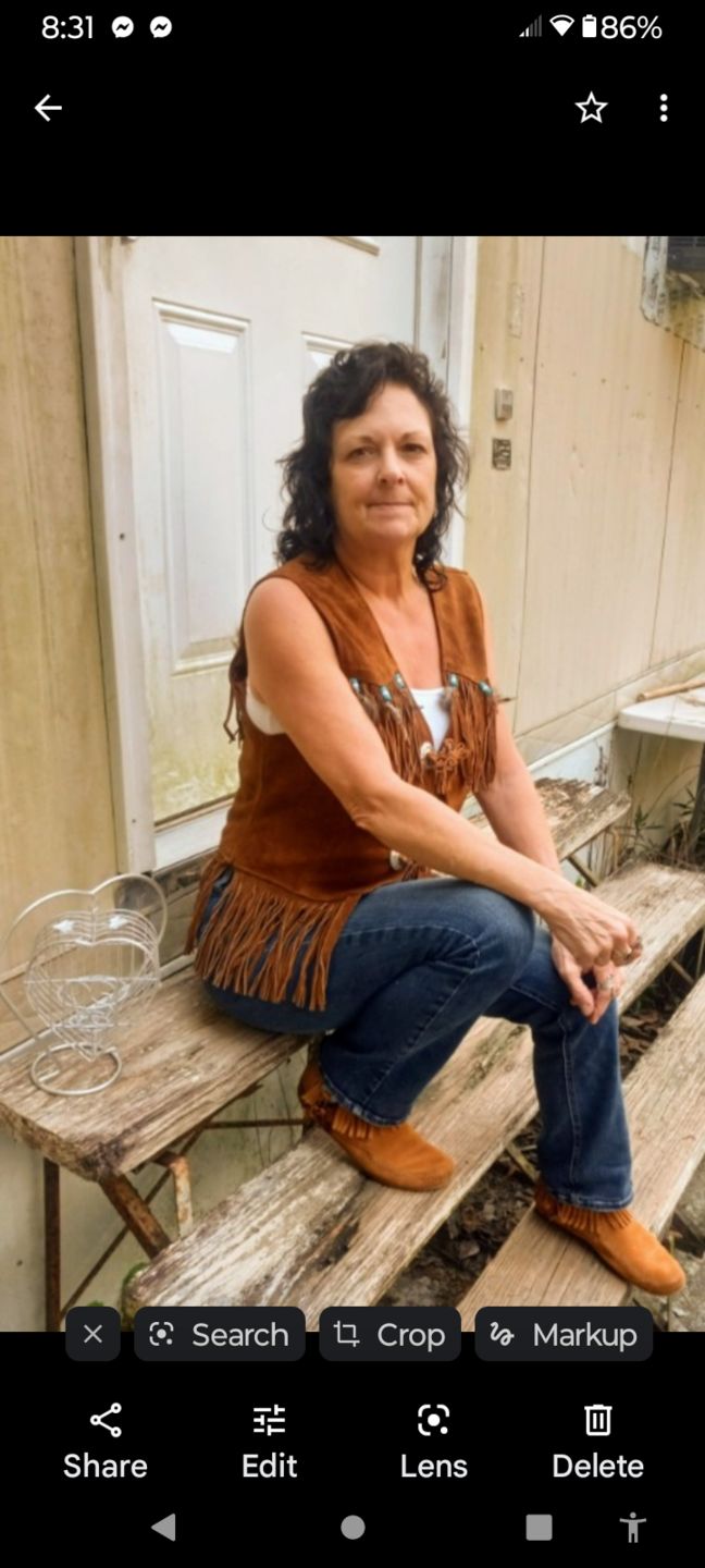 Customer photo review of Hippie Leather Fringe Vest