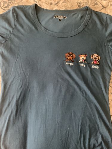 Customer photo review of CUTE DOGS CUSTOM TEE
