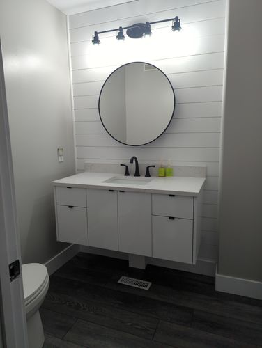 Customer photo review of Austin 48" Wall Mount Gloss White Bathroom Vanity