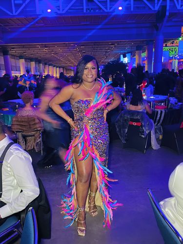 Customer photo review of Grandeur Feather Dress