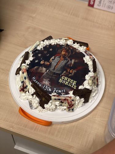 Customer photo review of 20 cm Pre-cut Circle Custom Edible Icing Image