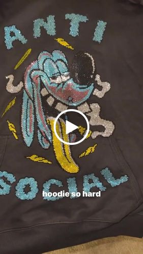 Customer video review of Men Anti Social Aqua Bling Hoodie