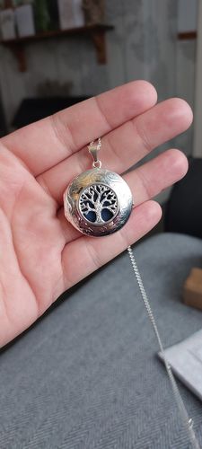Customer photo review of Large Tree of Life Personalised Locket – Silver