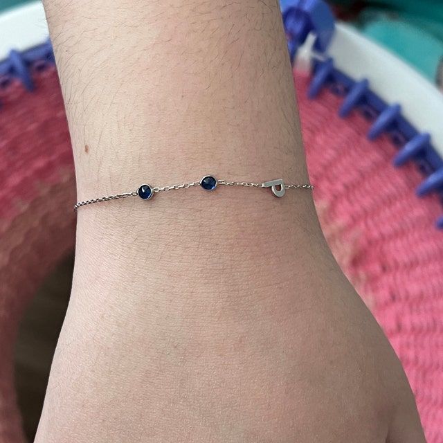 Customer photo review of Birthstone Letter Bracelet