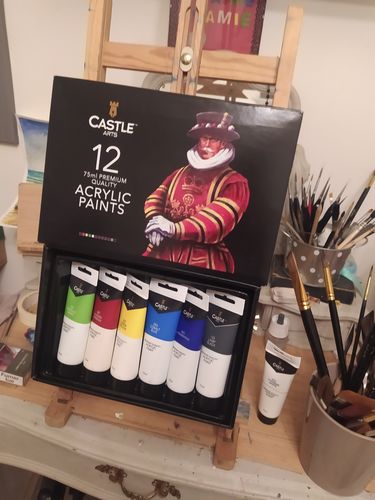 Customer photo review of 12 Pièces Gros Tube Peintures Acryliques Régler
