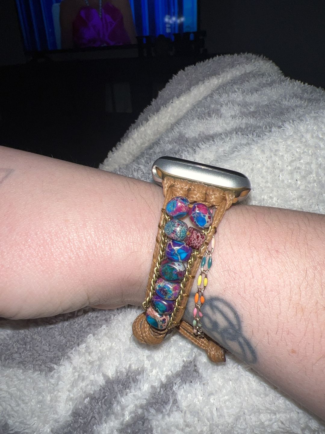Customer photo review of Moonlight Jasper Apple Watch Strap
