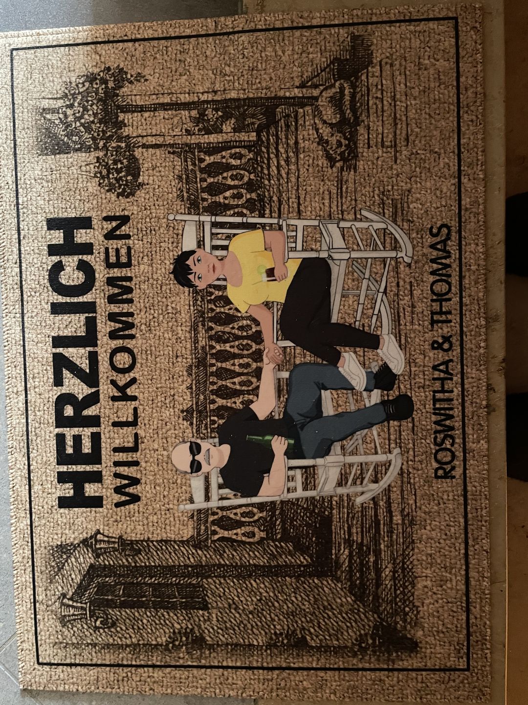Customer photo review of Herzlich Willkommen - Paar-Fußmatte