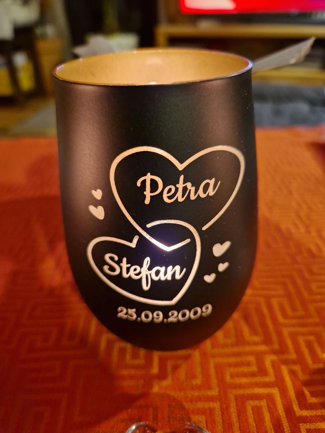 Customer photo review of Zwei Herzen - Paar-Windlicht